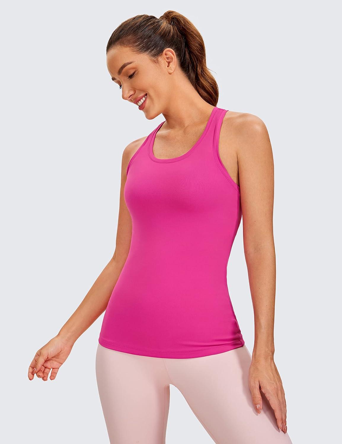 imageCRZ YOGA Womens Butterluxe Yoga Workout Tank Tops Racerback Sleeveless Camisole Athletic Gym ShirtsHibiscus Purple