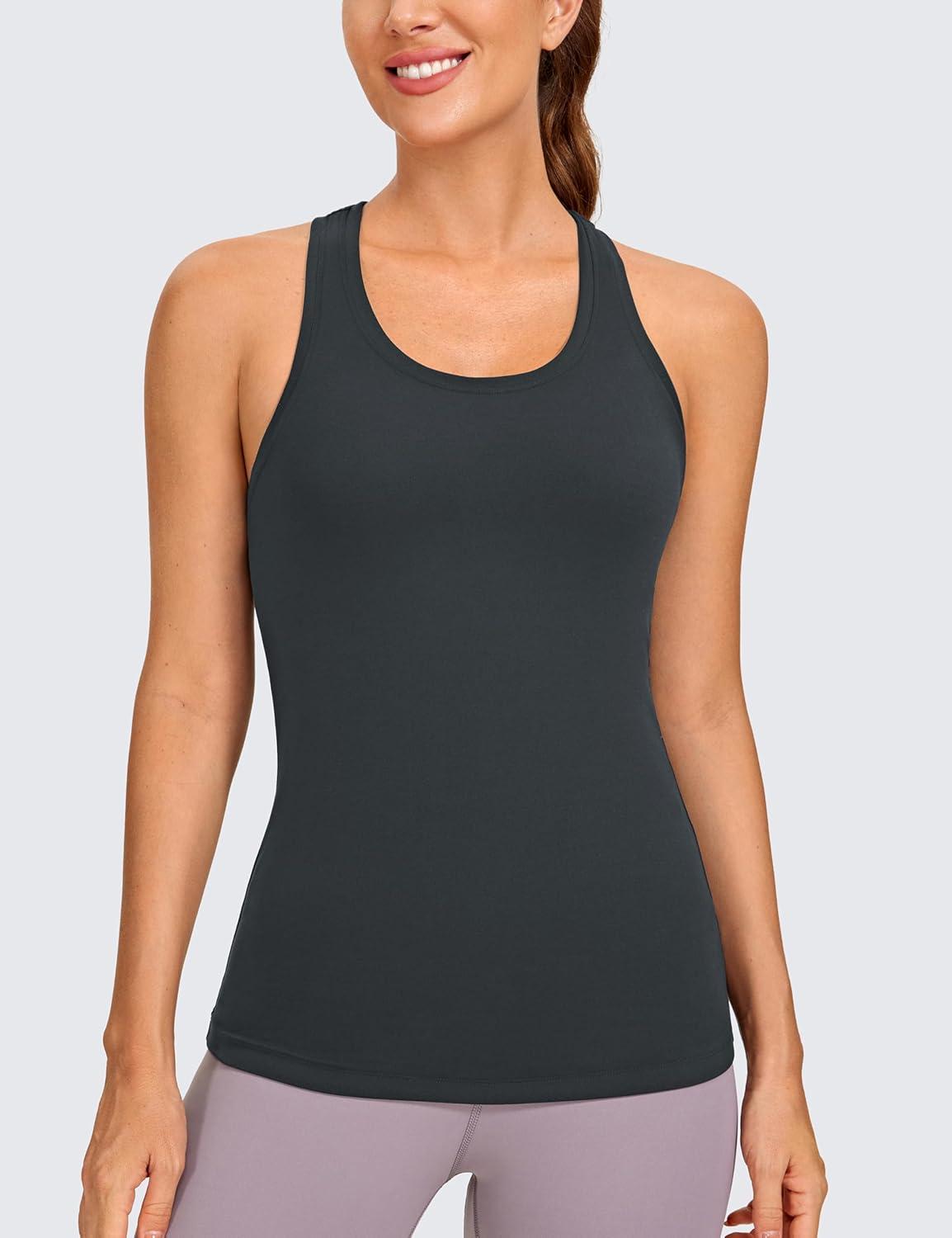 imageCRZ YOGA Womens Butterluxe Yoga Workout Tank Tops Racerback Sleeveless Camisole Athletic Gym ShirtsMelanite
