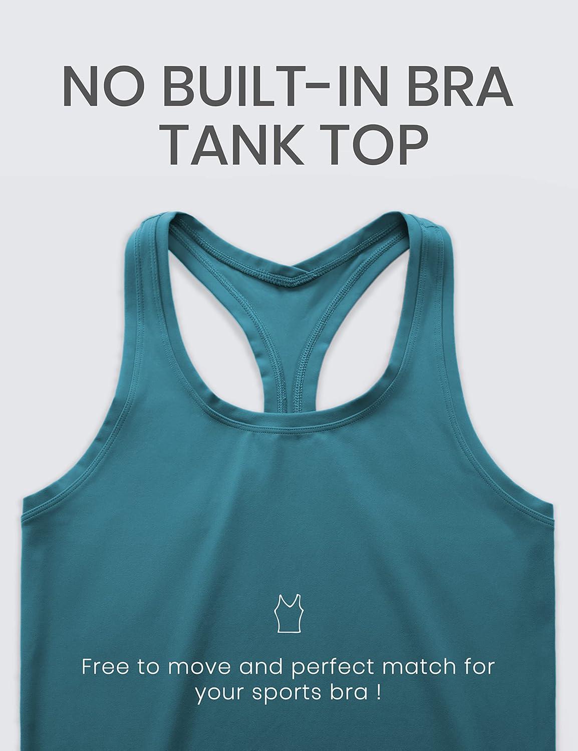 imageCRZ YOGA Womens Butterluxe Yoga Workout Tank Tops Racerback Sleeveless Camisole Athletic Gym ShirtsPetrol Blue