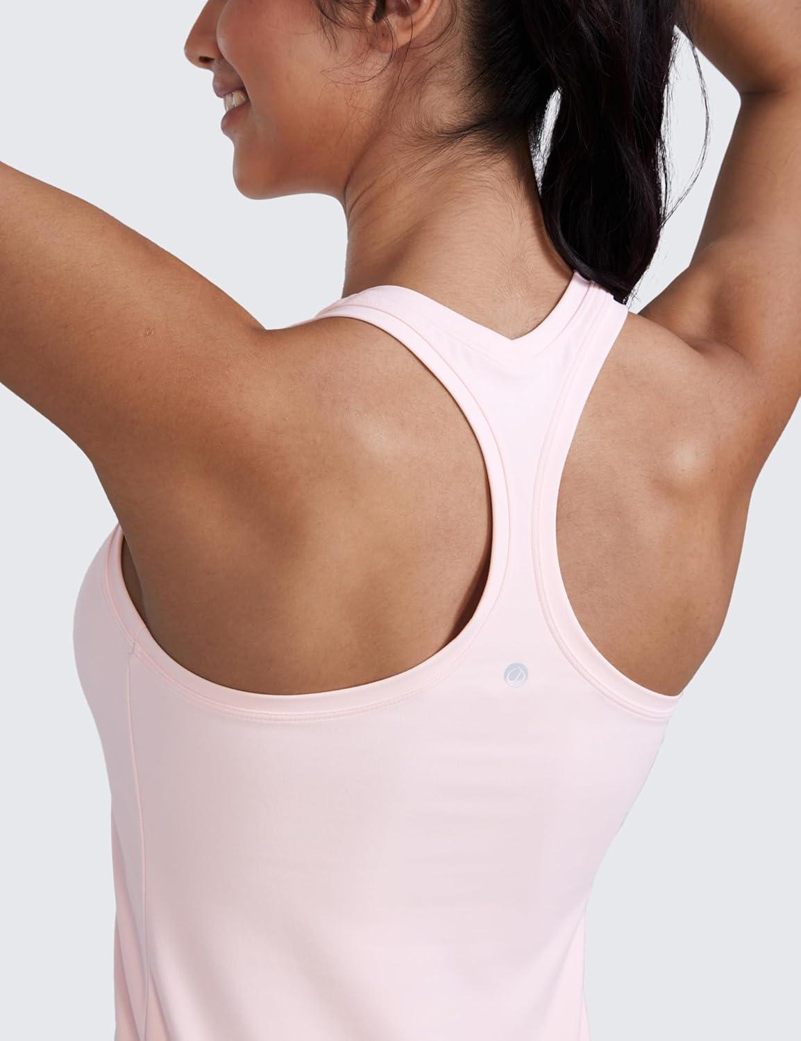 imageCRZ YOGA Womens Butterluxe Yoga Workout Tank Tops Racerback Sleeveless Camisole Athletic Gym ShirtsStrawberry Pink