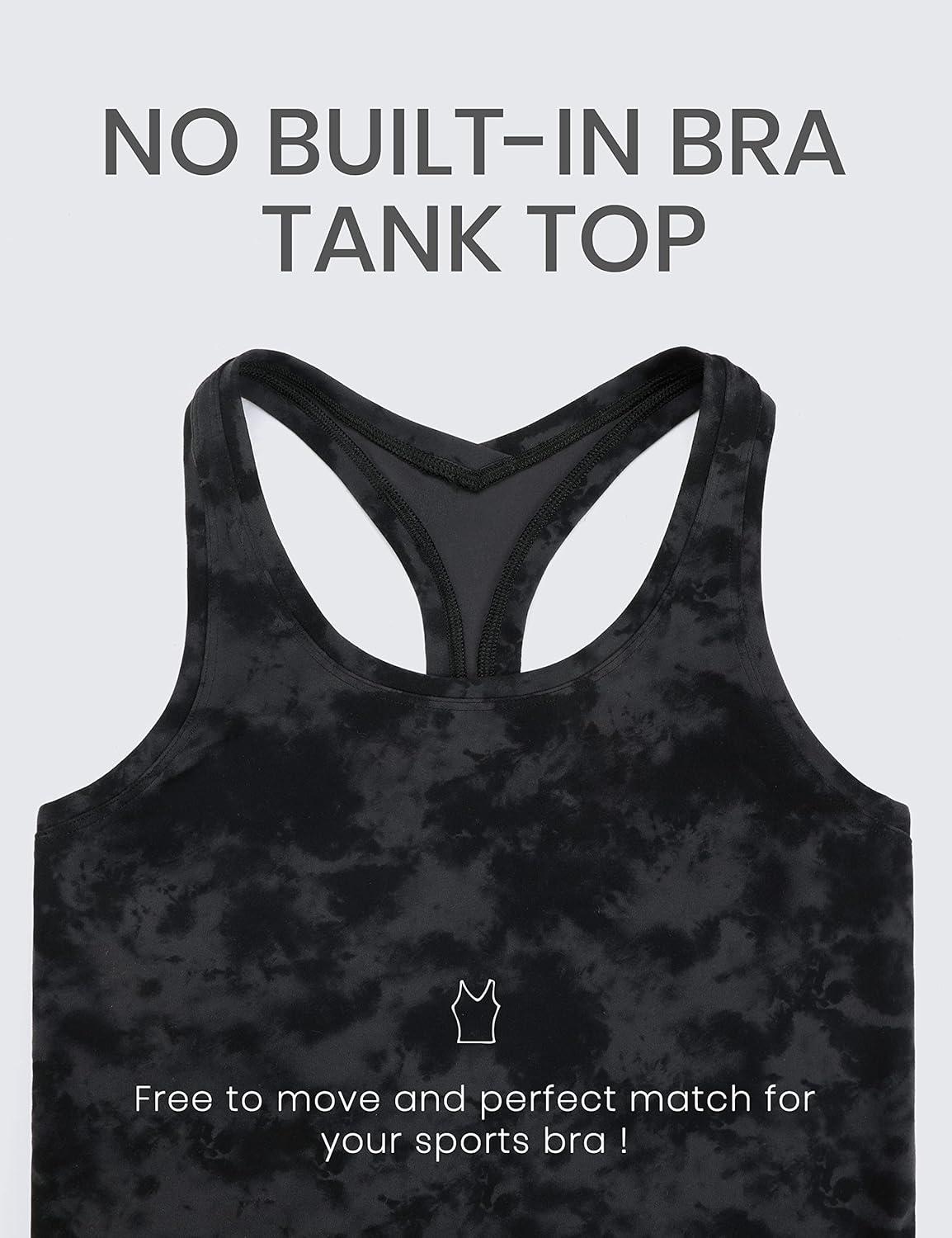 imageCRZ YOGA Womens Butterluxe Yoga Workout Tank Tops Racerback Sleeveless Camisole Athletic Gym ShirtsTie Dye Smoke Ink