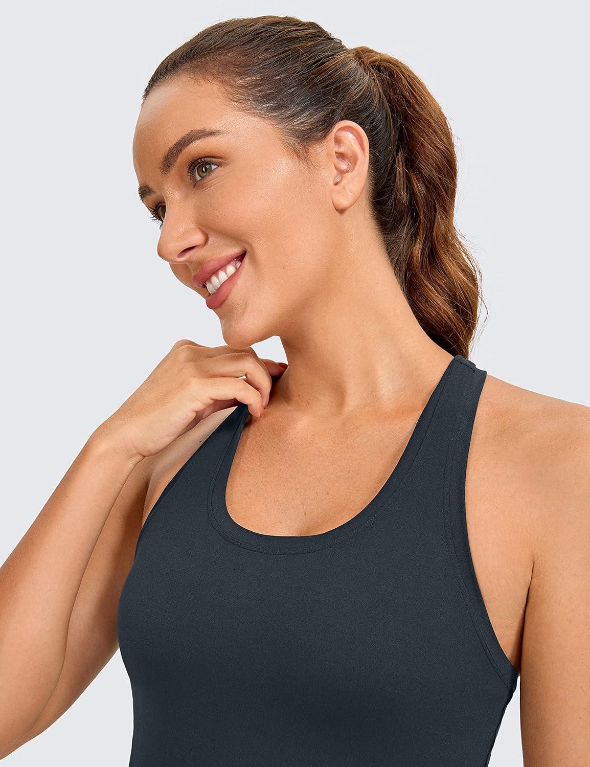 imageCRZ YOGA Womens Butterluxe Yoga Workout Tank Tops Racerback Sleeveless Camisole Athletic Gym ShirtsTrue Navy