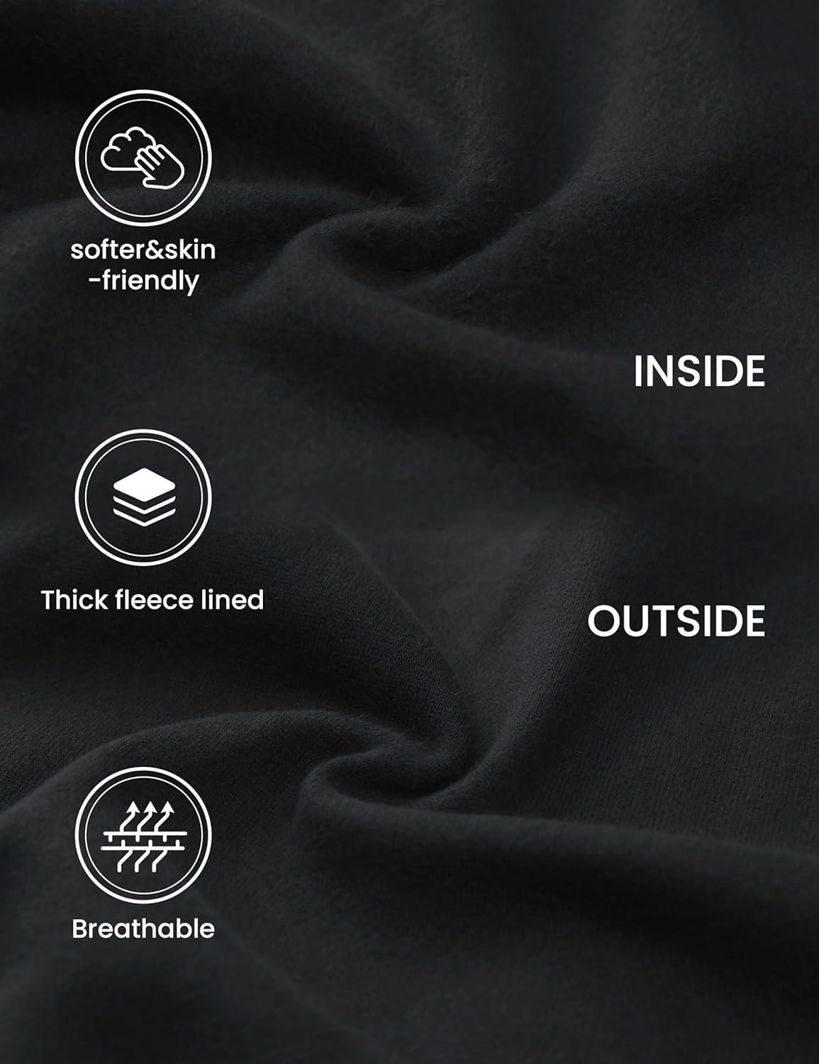 imageCRZ YOGA Womens Fleece Lined Full Zip Hoodies Oversized Long Sleeve Casual Workout Hooded Sweatshirt with Thumb HolesBlack