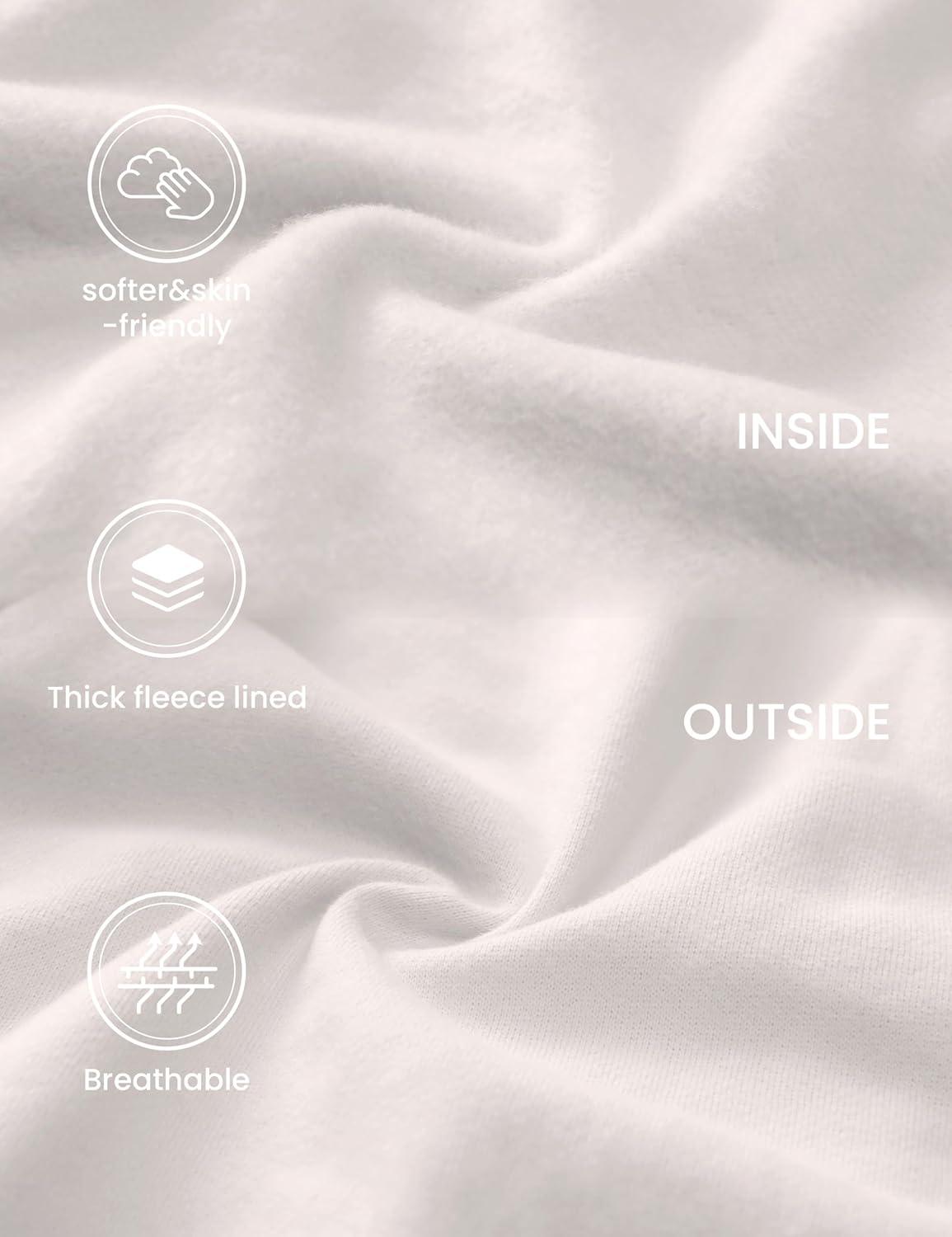 imageCRZ YOGA Womens Fleece Lined Full Zip Hoodies Oversized Long Sleeve Casual Workout Hooded Sweatshirt with Thumb HolesMilky White Bone