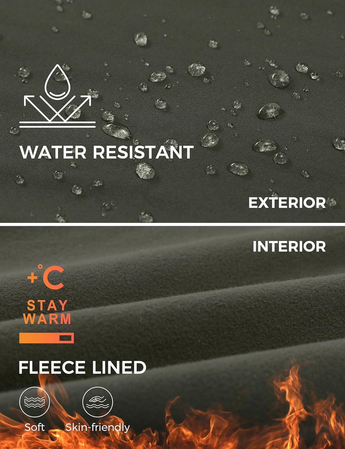 imageCRZ YOGA Womens Fleece Lined Workout Joggers with Pockets 275quot Hiking Running Outdoor Pants Water Resistant Winter WarmOlive Green