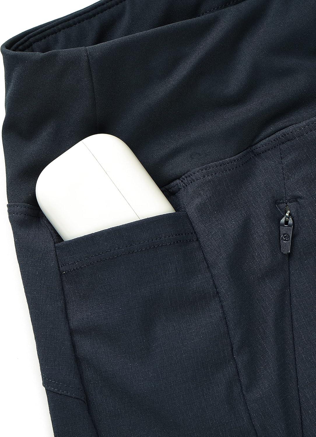 imageCRZ YOGA Womens Lightweight Mid Rise Hiking Shorts 4 Stretch for Athletic Summer Travel Outdoor Golf with Zip PocketsTrue Navy