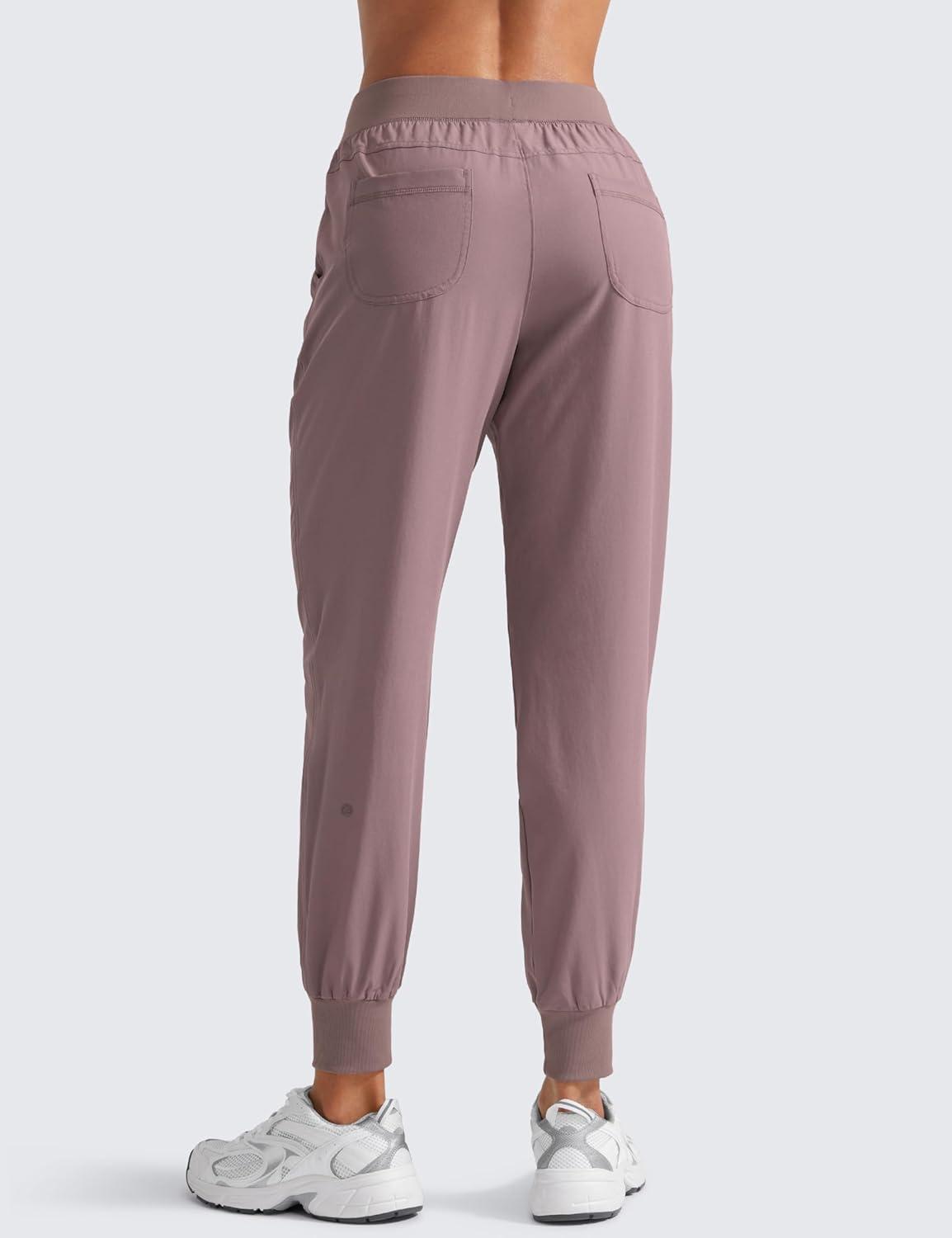 imageCRZ YOGA Womens Lightweight Workout Joggers 275quot Travel Casual Outdoor Running Athletic Track Hiking Pants with PocketsAntique Bark