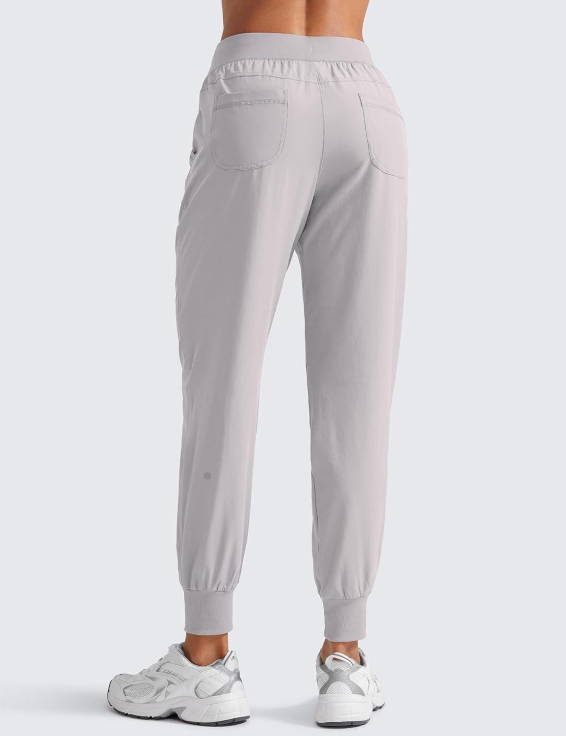 imageCRZ YOGA Womens Lightweight Workout Joggers 275quot Travel Casual Outdoor Running Athletic Track Hiking Pants with PocketsDark Chrome