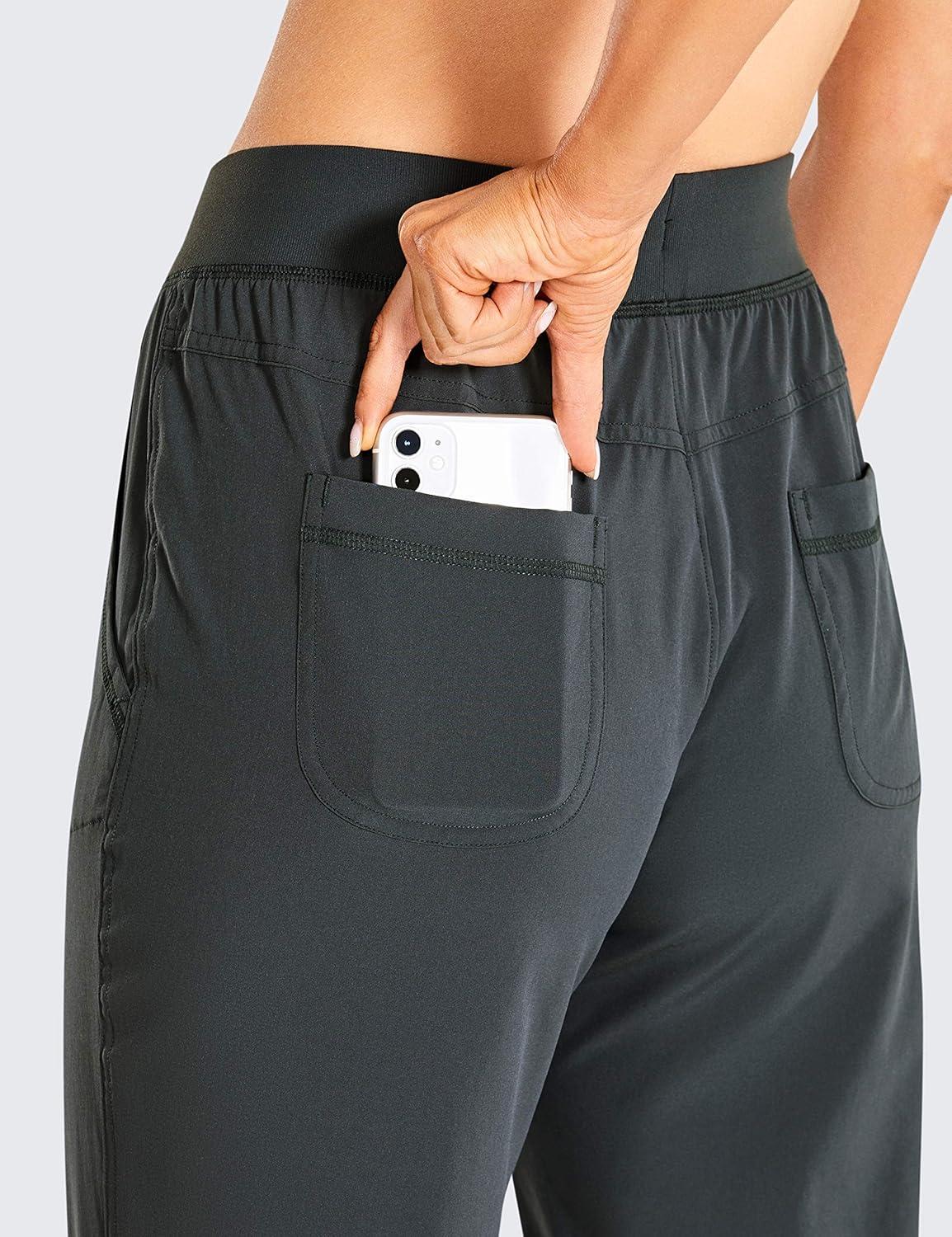 imageCRZ YOGA Womens Lightweight Workout Joggers 275quot Travel Casual Outdoor Running Athletic Track Hiking Pants with PocketsMelanite