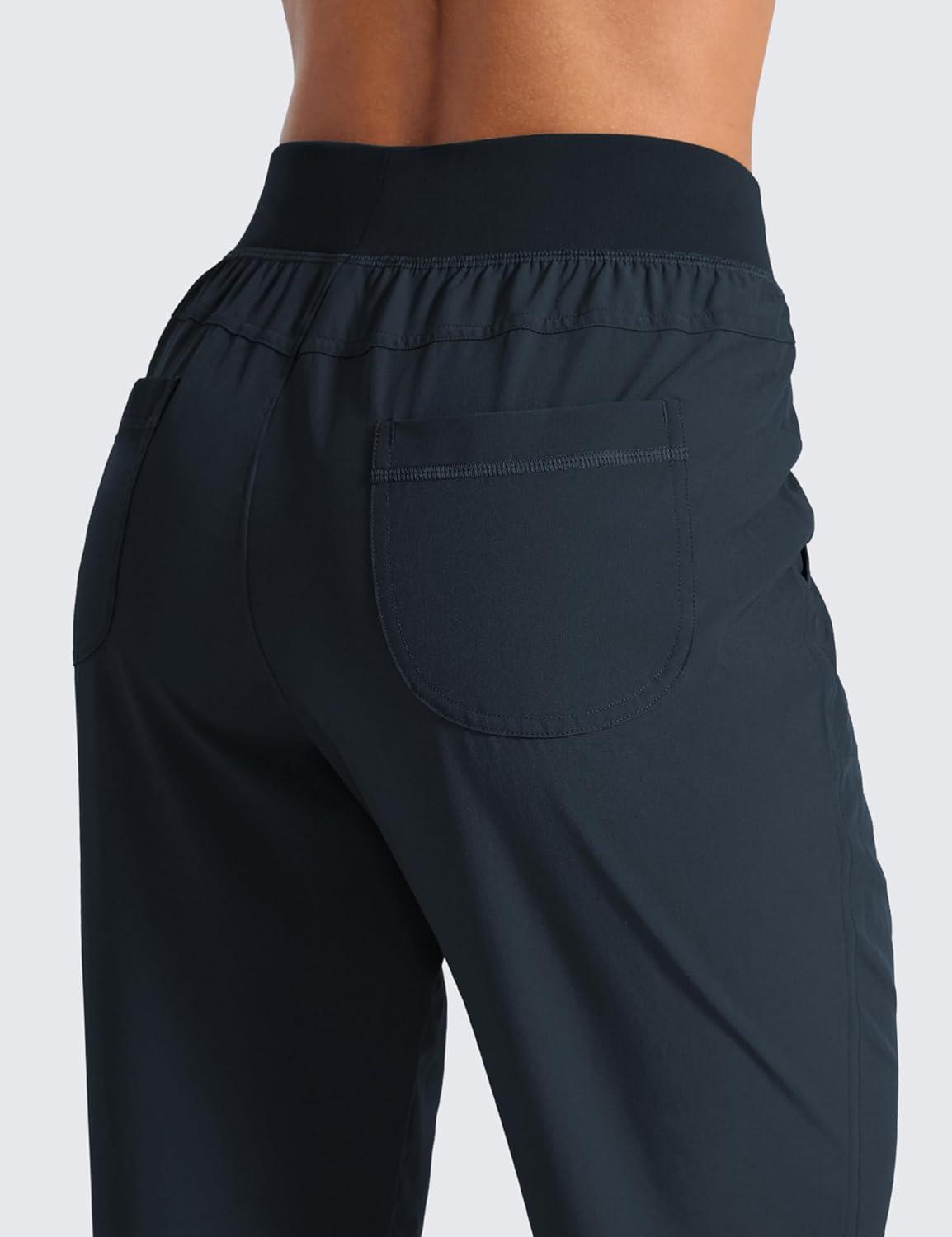 imageCRZ YOGA Womens Lightweight Workout Joggers 275quot Travel Casual Outdoor Running Athletic Track Hiking Pants with PocketsTrue Navy