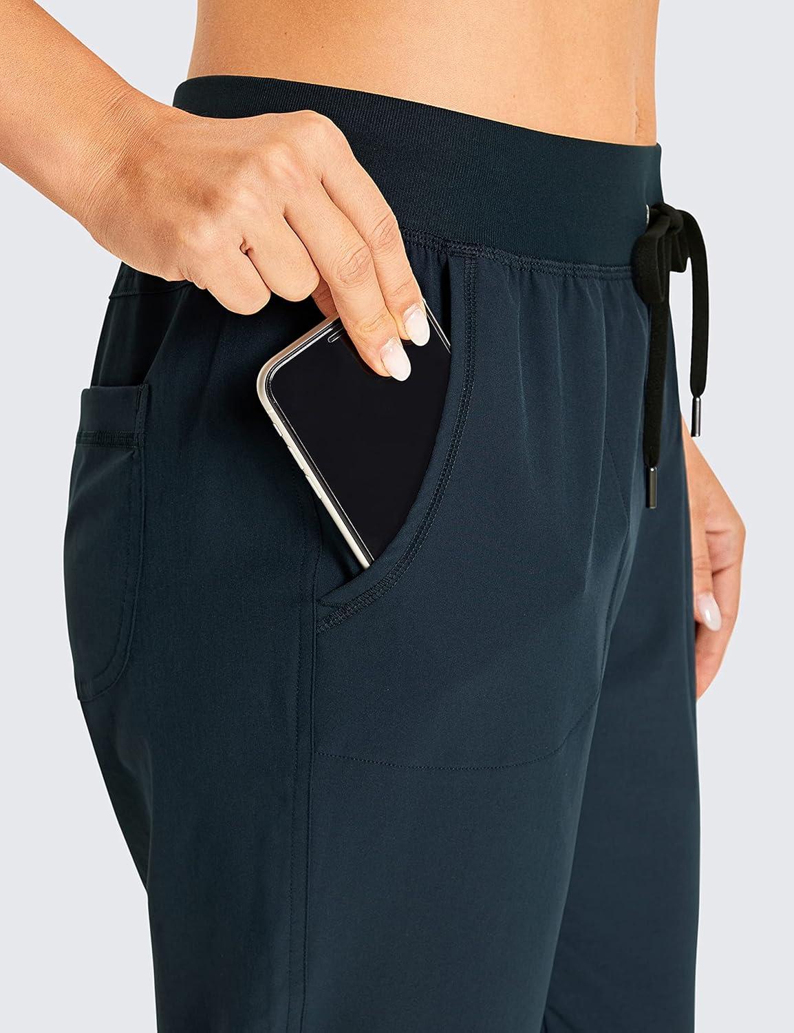 imageCRZ YOGA Womens Lightweight Workout Joggers 275quot Travel Casual Outdoor Running Athletic Track Hiking Pants with PocketsTrue Navy