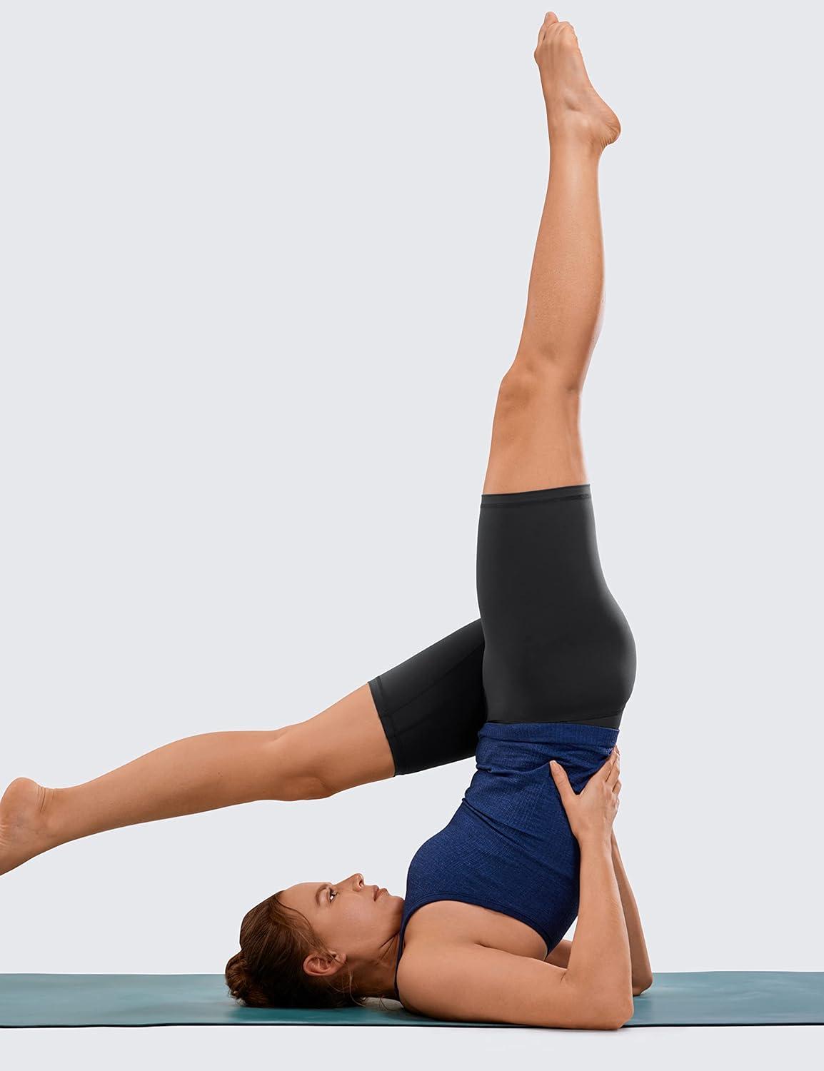 imageCRZ YOGA Womens Naked Feeling Biker Shorts 8 Inches High Waisted Yoga Workout Gym Running SpandexBlack