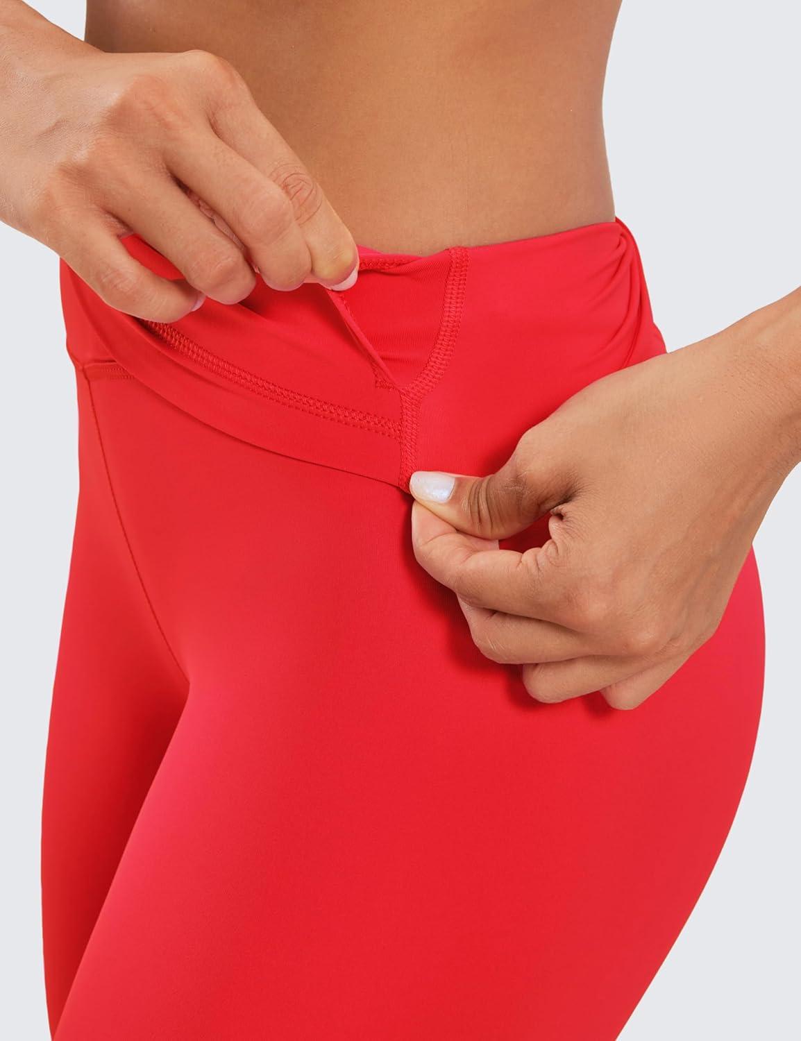 imageCRZ YOGA Womens Naked Feeling Biker Shorts 8 Inches High Waisted Yoga Workout Gym Running SpandexDeep Red