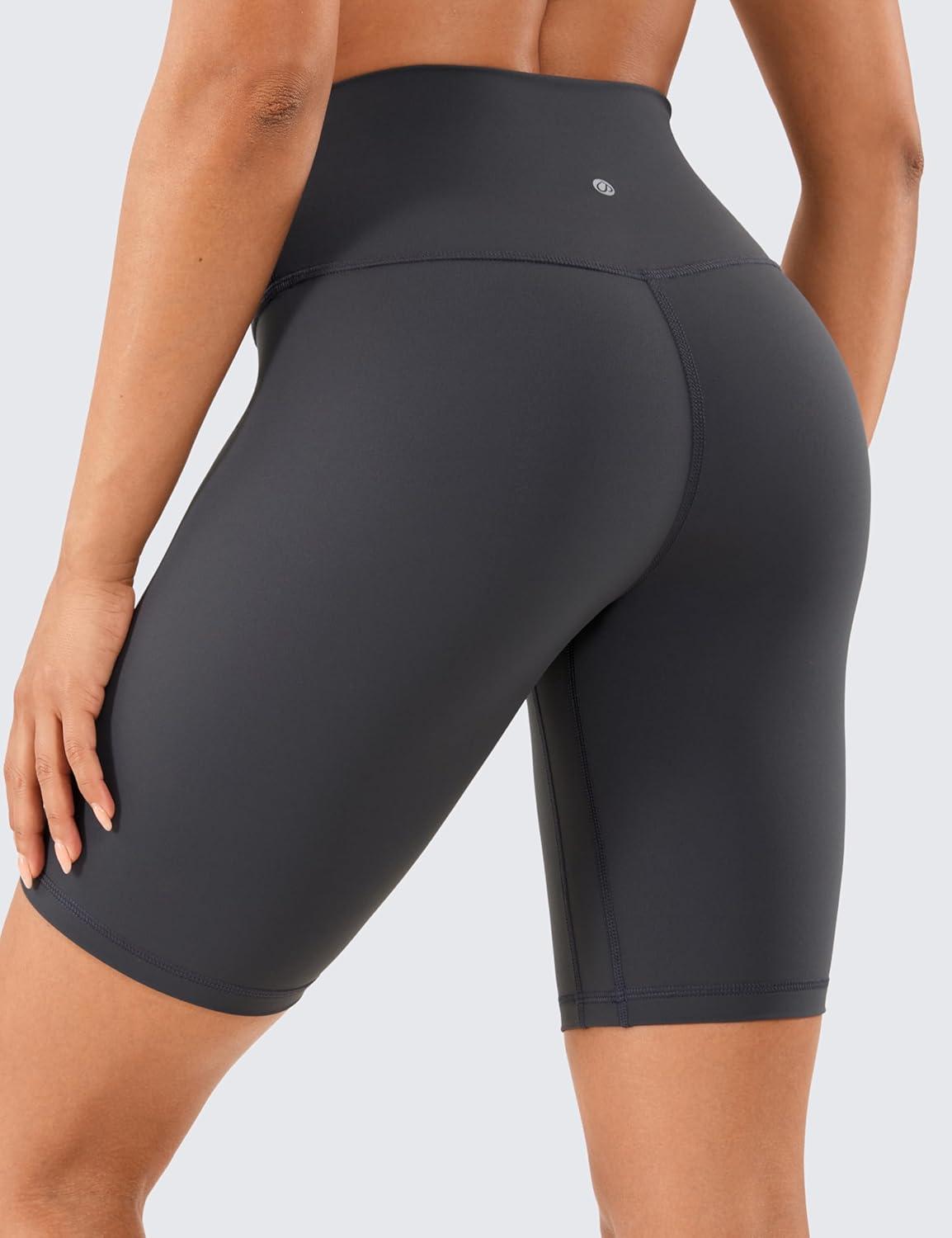 imageCRZ YOGA Womens Naked Feeling Biker Shorts 8 Inches High Waisted Yoga Workout Gym Running SpandexMysterious Grey