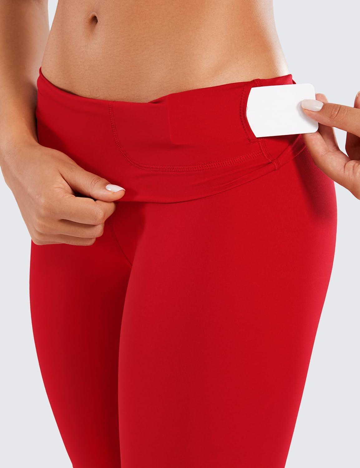 imageCRZ YOGA Womens Naked Feeling Biker Shorts 8 Inches High Waisted Yoga Workout Gym Running SpandexRed Chili