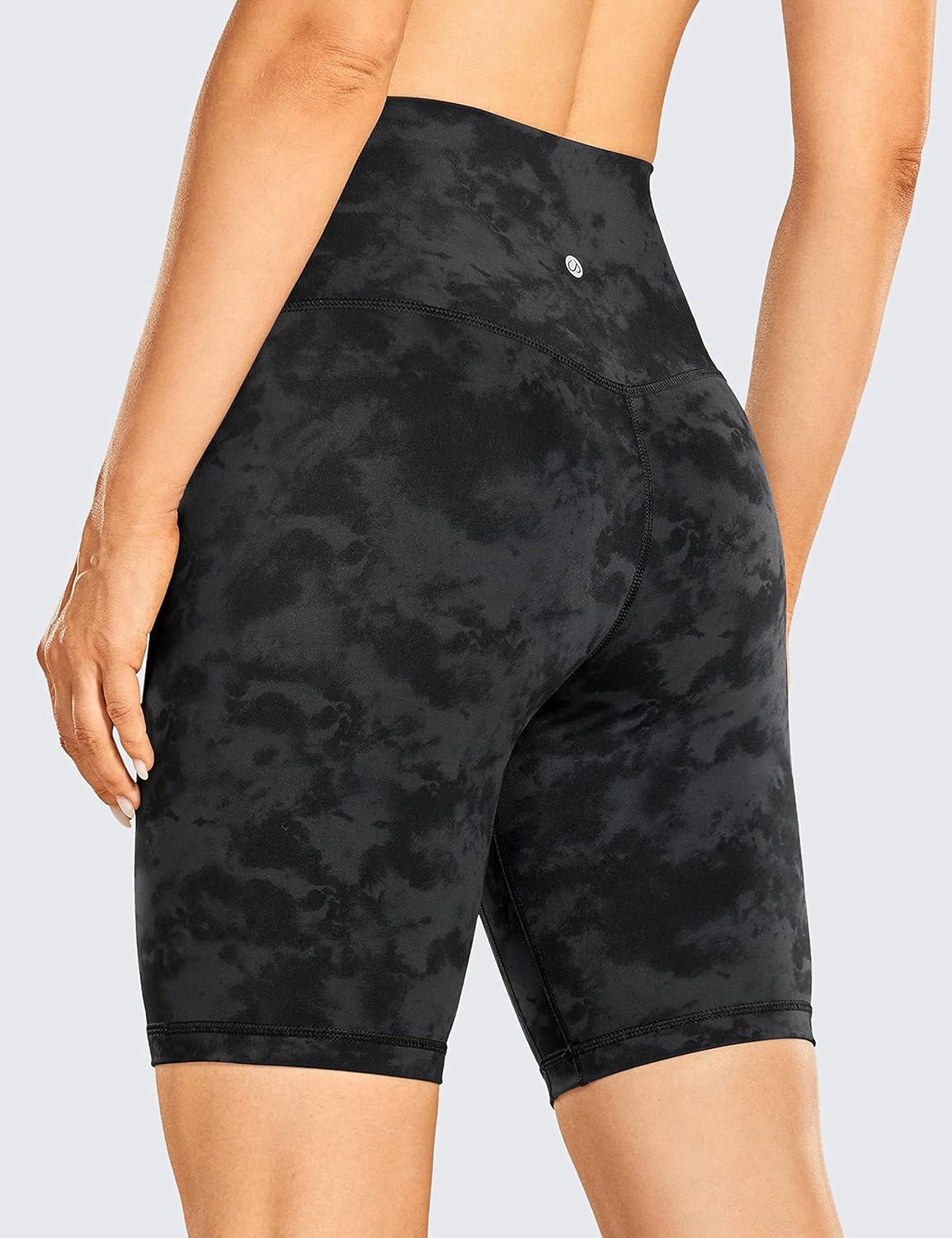 imageCRZ YOGA Womens Naked Feeling Biker Shorts 8 Inches High Waisted Yoga Workout Gym Running SpandexTie Dye Smoke Ink