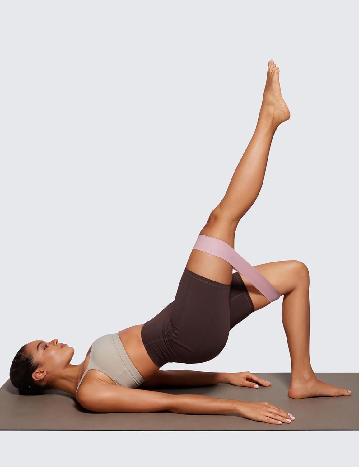 imageCRZ YOGA Womens Naked Feeling Biker Shorts with Pockets 6 High Waisted Yoga Gym Workout SpandexHot Fudge Brown