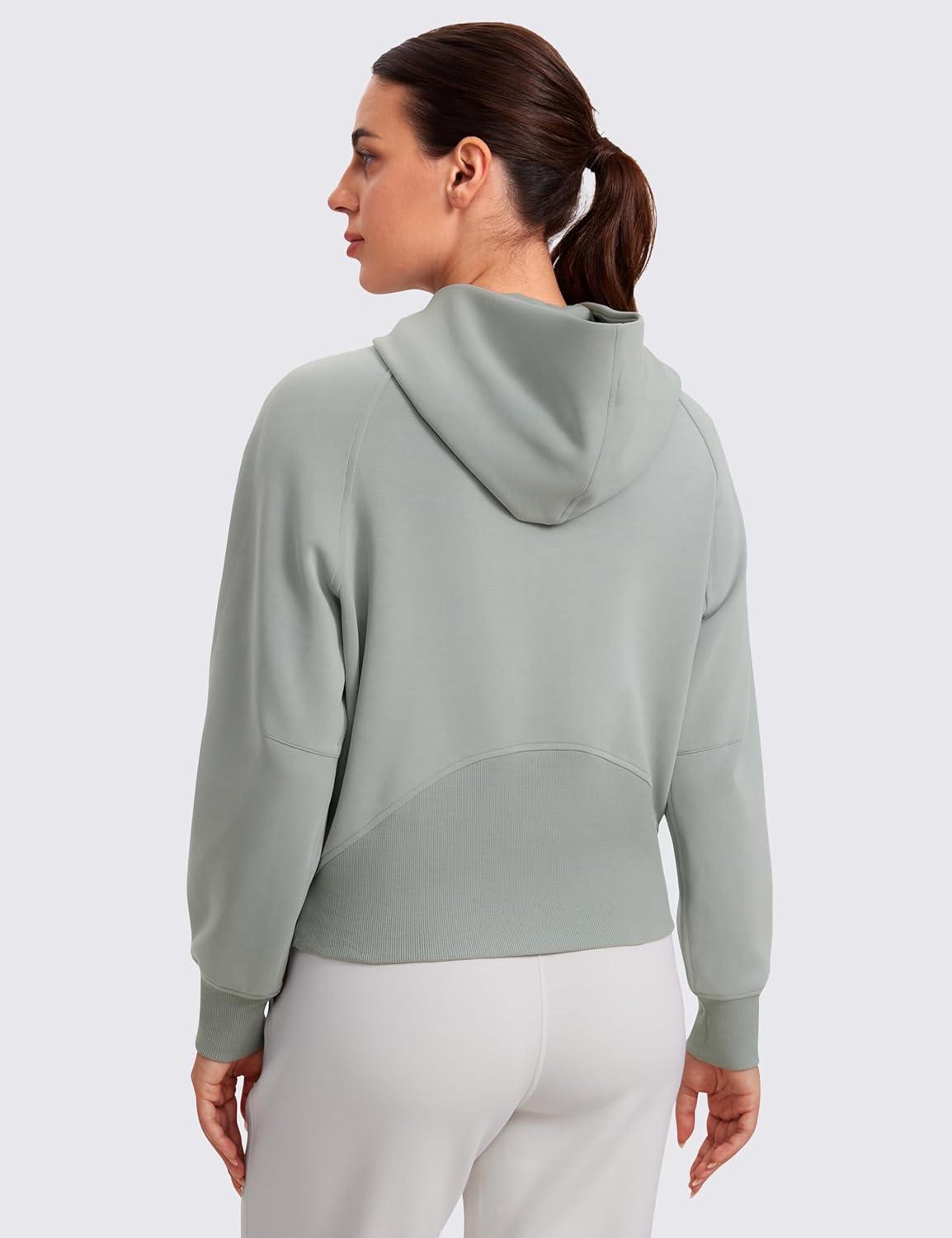 imageCRZ YOGA Womens SoftAura Full Zip Up Hoodie Workout Casual Hooded Sweatshirt Long Sleeve Athletic JacketSterling