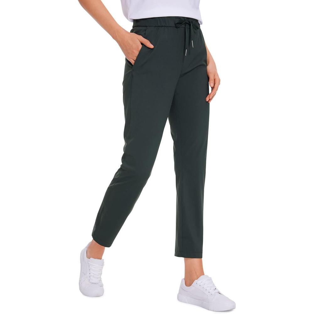 imageCRZ YOGA 4Way Stretch Ankle Golf Pants for Women 27quot Casual Dress Work 78 Sweatpants with PocketsMelanite