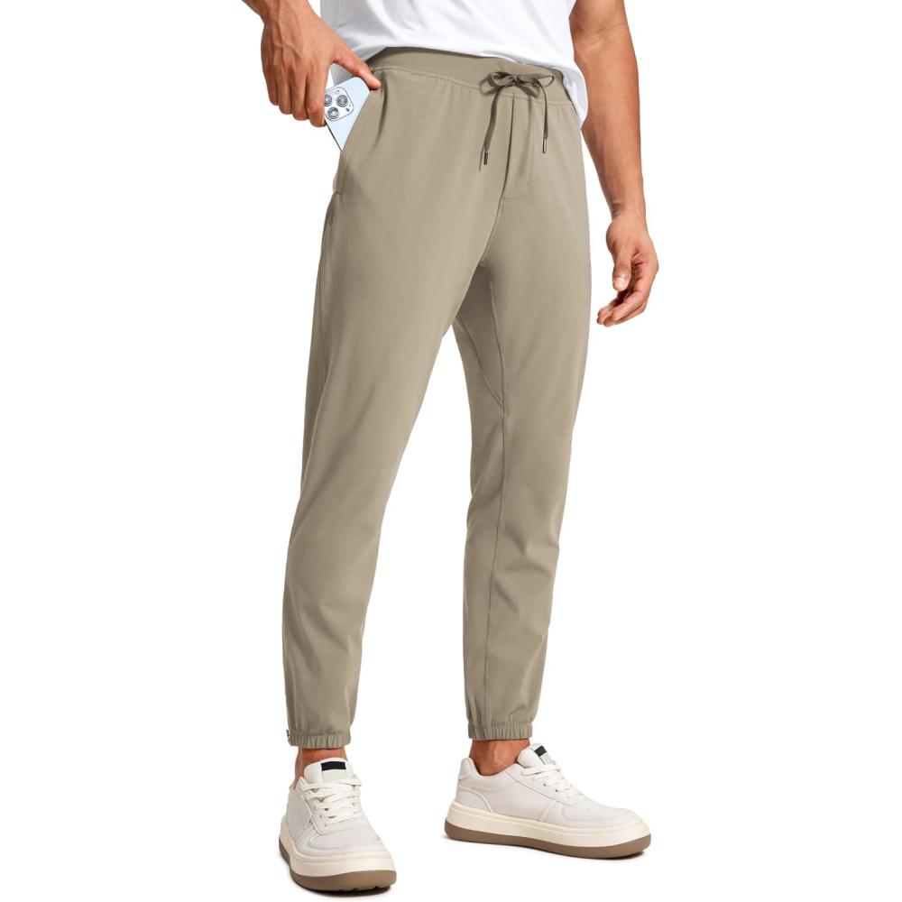 imageCRZ YOGA 4Way Stretch Athletic Joggers for Men 28quot Track Golf Gym Workout Hiking Pants with PocketsKhali Barley
