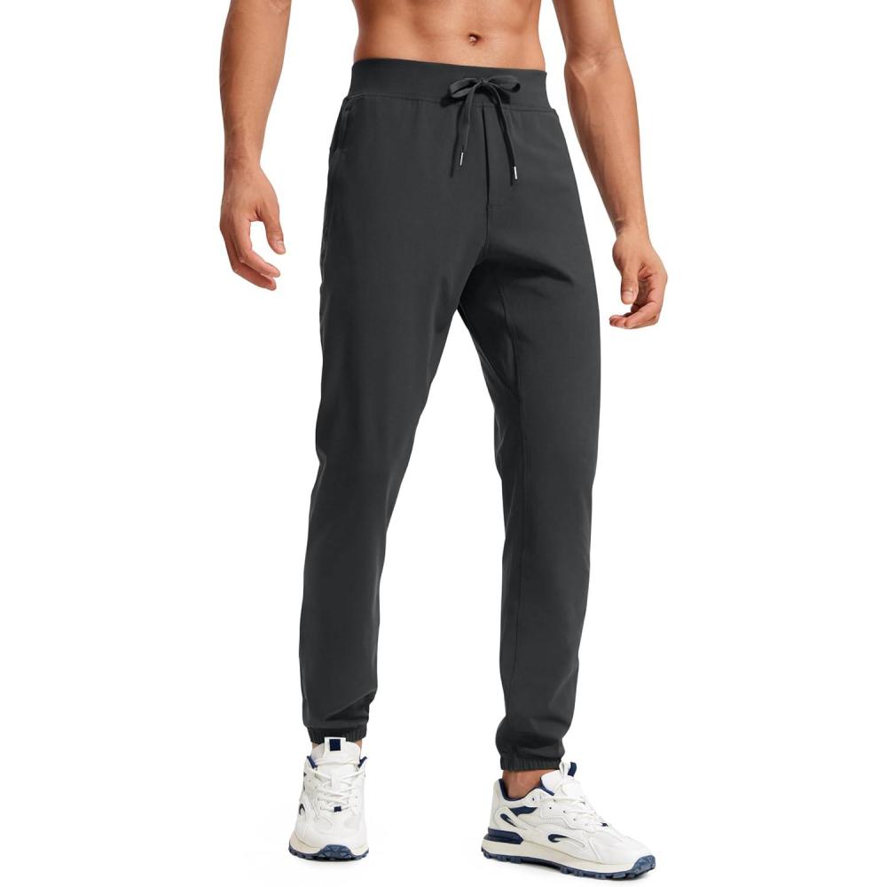 imageCRZ YOGA 4Way Stretch Athletic Joggers for Men 30quot32quot Track Golf Gym Workout Hiking Pants with PocketsInk Gray