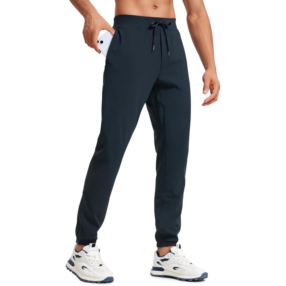 imageCRZ YOGA 4Way Stretch Athletic Joggers for Men 30quot32quot Track Golf Gym Workout Hiking Pants with PocketsTrue Navy