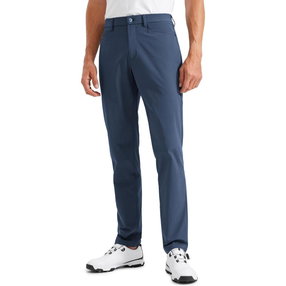 imageCRZ YOGA All Day Comfy 5Pocket Golf Pants for Men 28quot30quot32quot34quot Quick Dry Lightweight Casual Work Stretch TrousersElectric Blue
