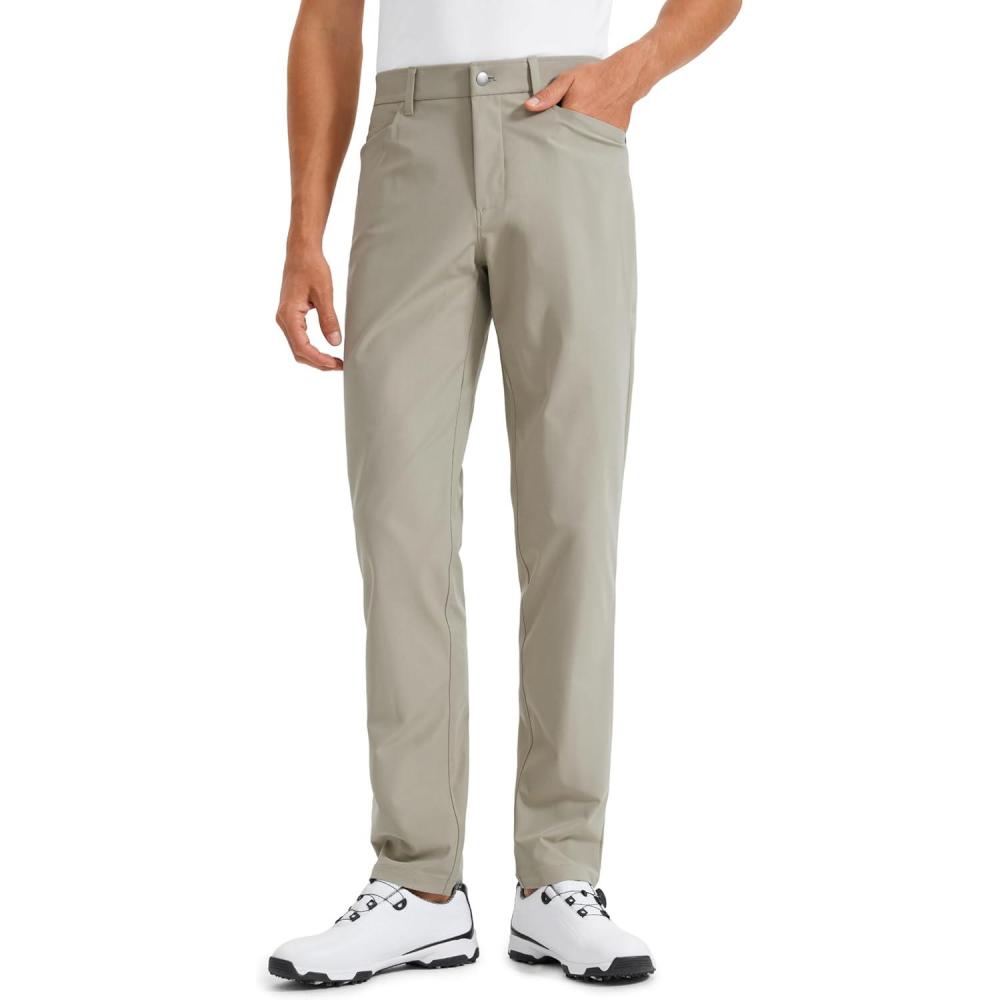 imageCRZ YOGA All Day Comfy 5Pocket Golf Pants for Men 28quot30quot32quot34quot Quick Dry Lightweight Casual Work Stretch TrousersKhali Barley