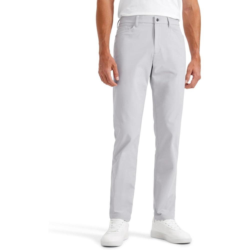 imageCRZ YOGA All Day Comfy 5Pocket Golf Pants for Men 28quot30quot32quot34quot Quick Dry Lightweight Casual Work Stretch TrousersPlatinum Grey