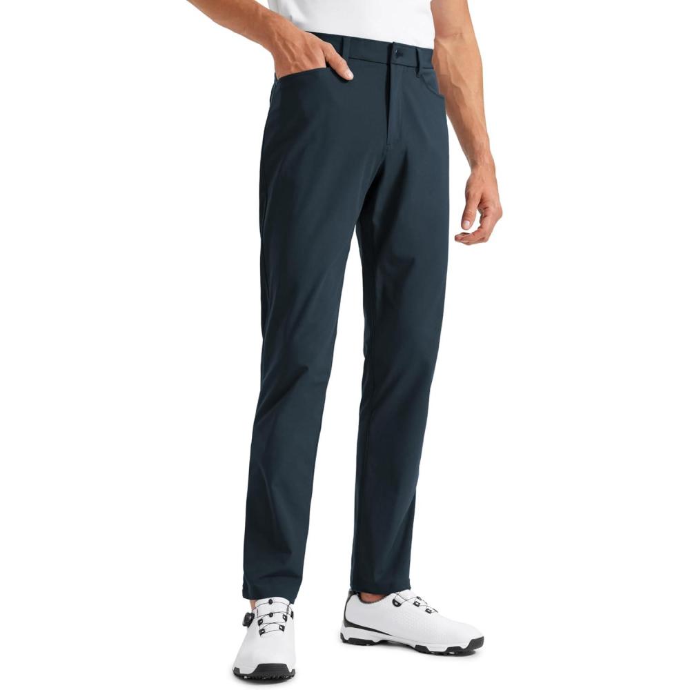 imageCRZ YOGA All Day Comfy 5Pocket Golf Pants for Men 28quot30quot32quot34quot Quick Dry Lightweight Casual Work Stretch TrousersTrue Navy