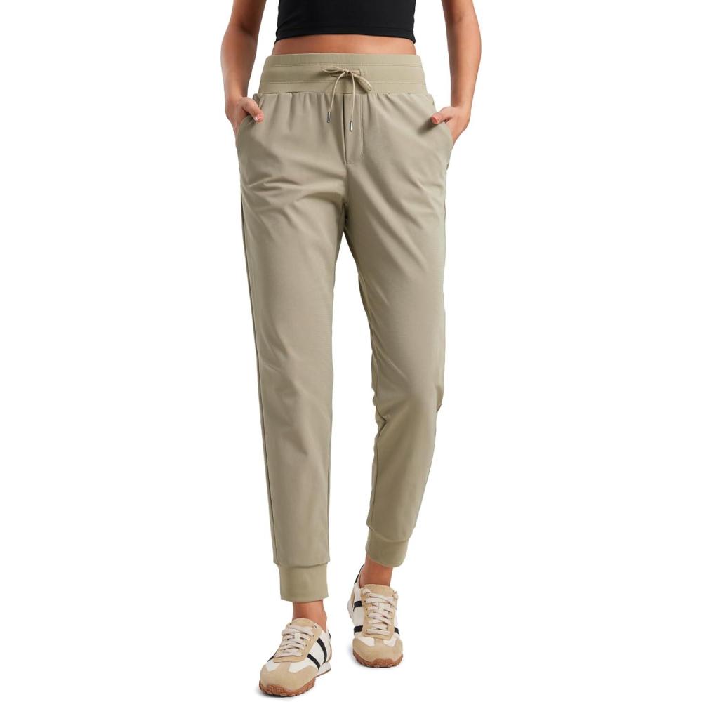 imageCRZ YOGA All Day Comfy Joggers for Women Golf Work Casual Hiking Travel Pants with PocketsKhali Barley