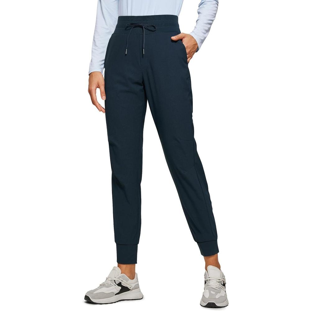 imageCRZ YOGA Athletic Joggers for Women 275quot Lightweight Travel Outdoor Hiking Pants with PocketsTrue Navy