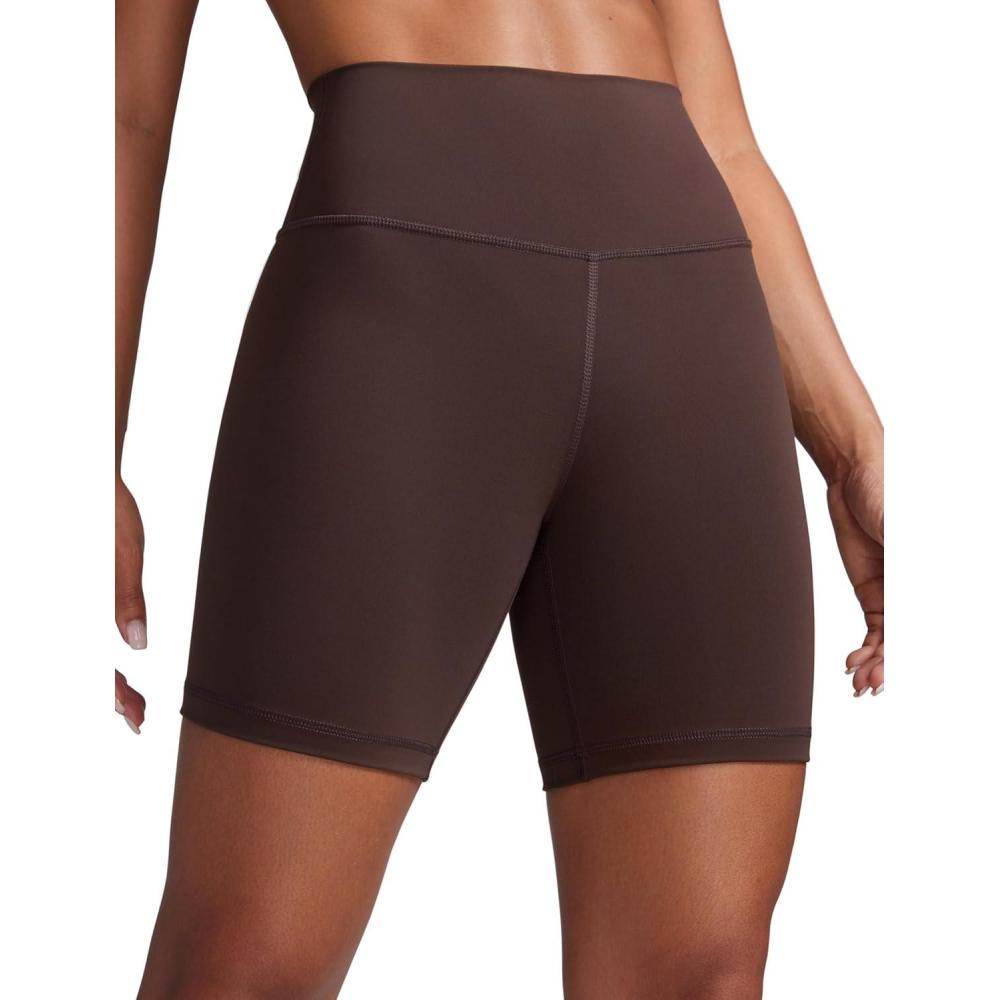 imageCRZ YOGA Butterbreeze Athletic Biker Shorts 6 High Waisted Workout Gym Volleyball Running Yoga Tummy Control WomensHot Fudge Brown