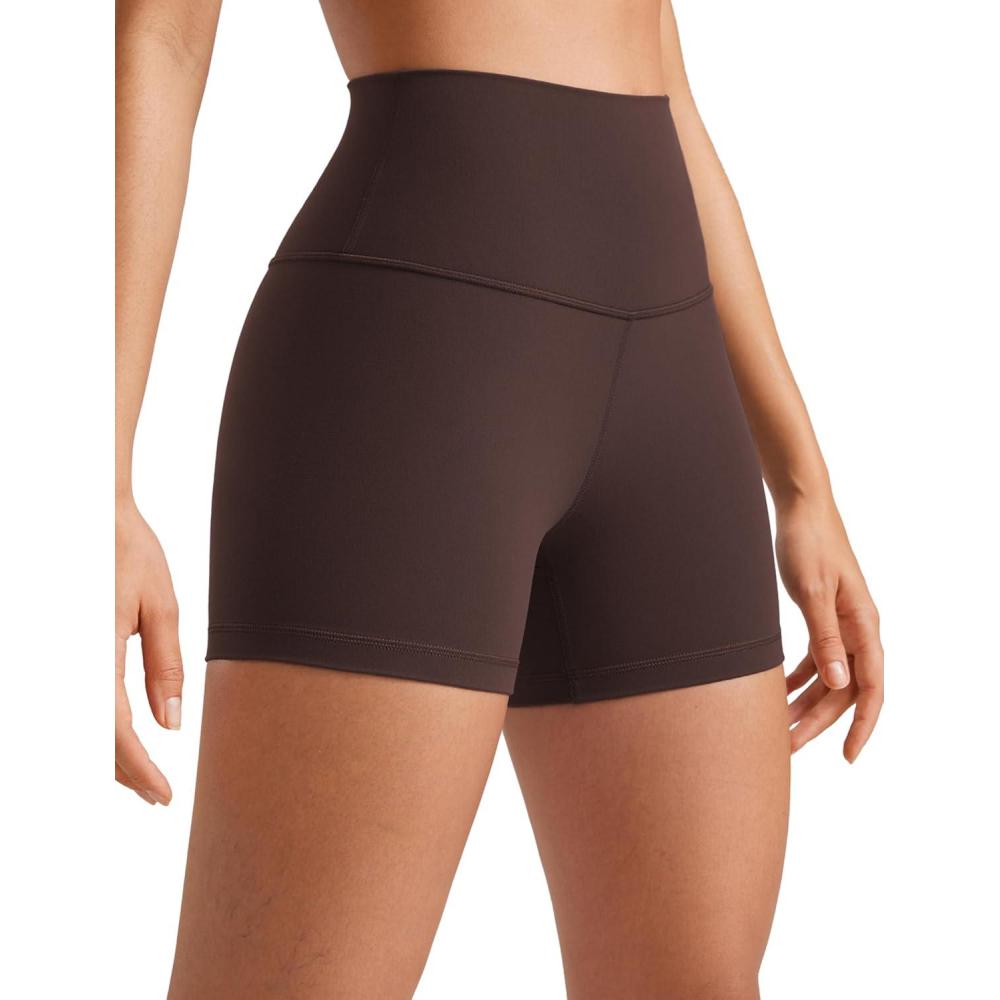 imageCRZ YOGA Butterluxe Biker Shorts 4 High Waisted Booty Workout Volleyball Yoga Womens SpandexHot Fudge Brown