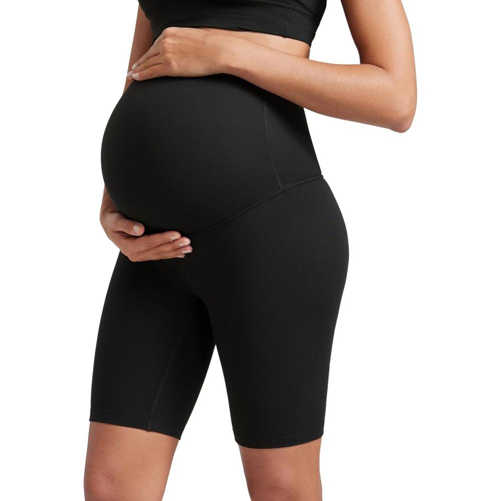 imageCRZ YOGA Butterluxe Maternity Biker Shorts 8quot Over The Belly Pregnancy Yoga Workout Womens Activewear Buttery SoftBlack