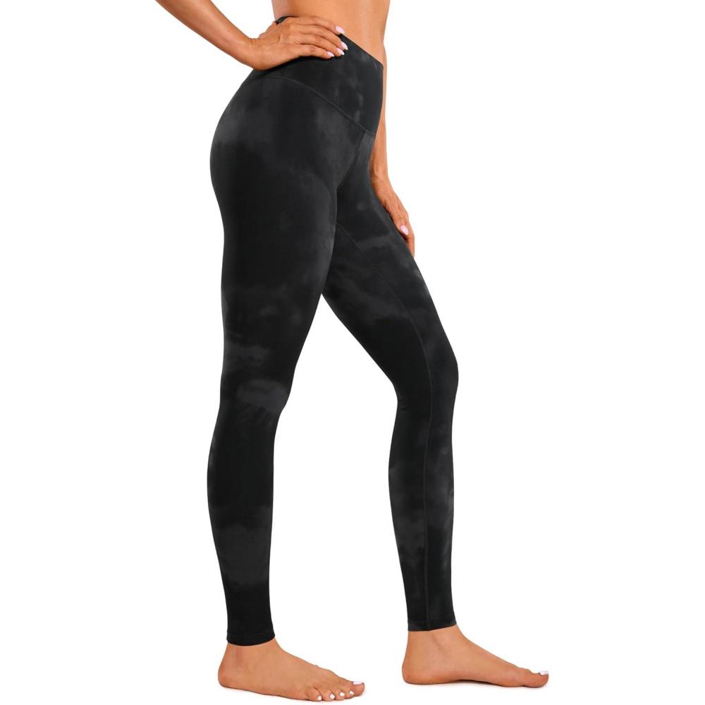 imageCRZ YOGA Butterluxe Yoga Leggings 31quot Extra Long High Waisted Workout Lounge Pants for Tall WomenBlack Tie Dye Flowers