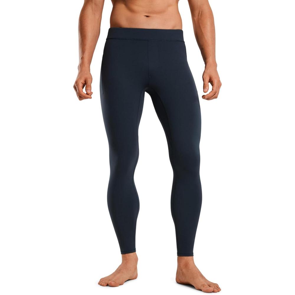 imageCRZ YOGA Butterluxe Yoga Leggings for Men 27quot Buttery Soft Yoga Workout Running Tights Pants with PocketsTrue Navy