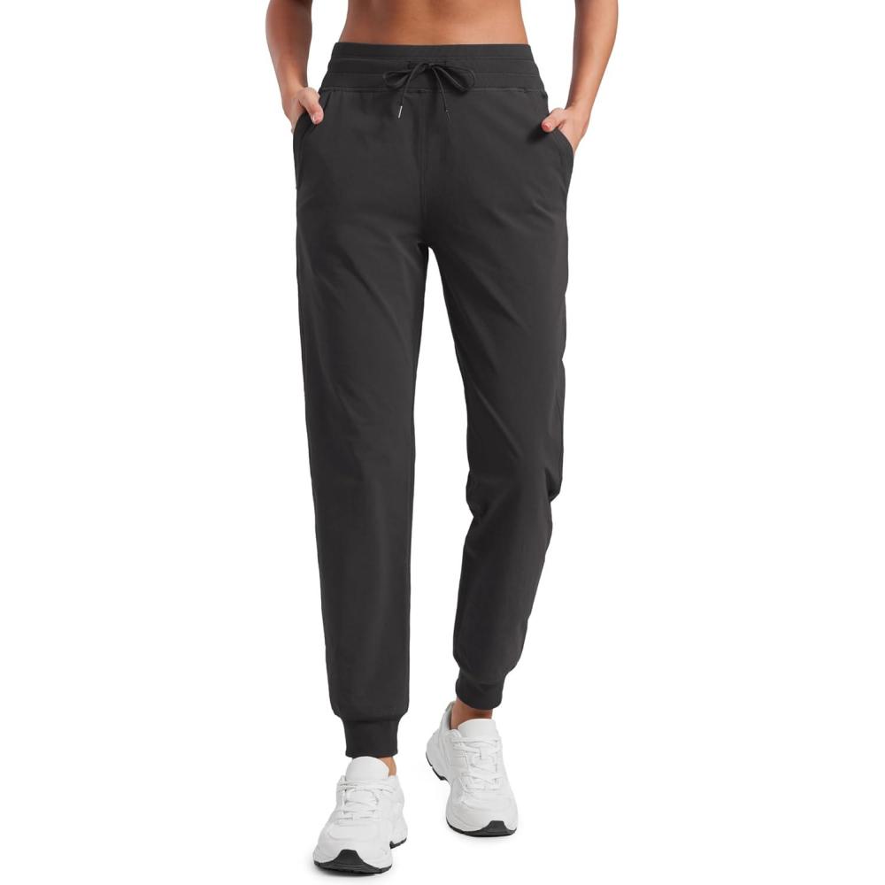 imageCRZ YOGA Casual Workout Jogger for Women 285quot Tapered Lightweight Stretch Athletic Outdoor Pants with PocketsInk Gray