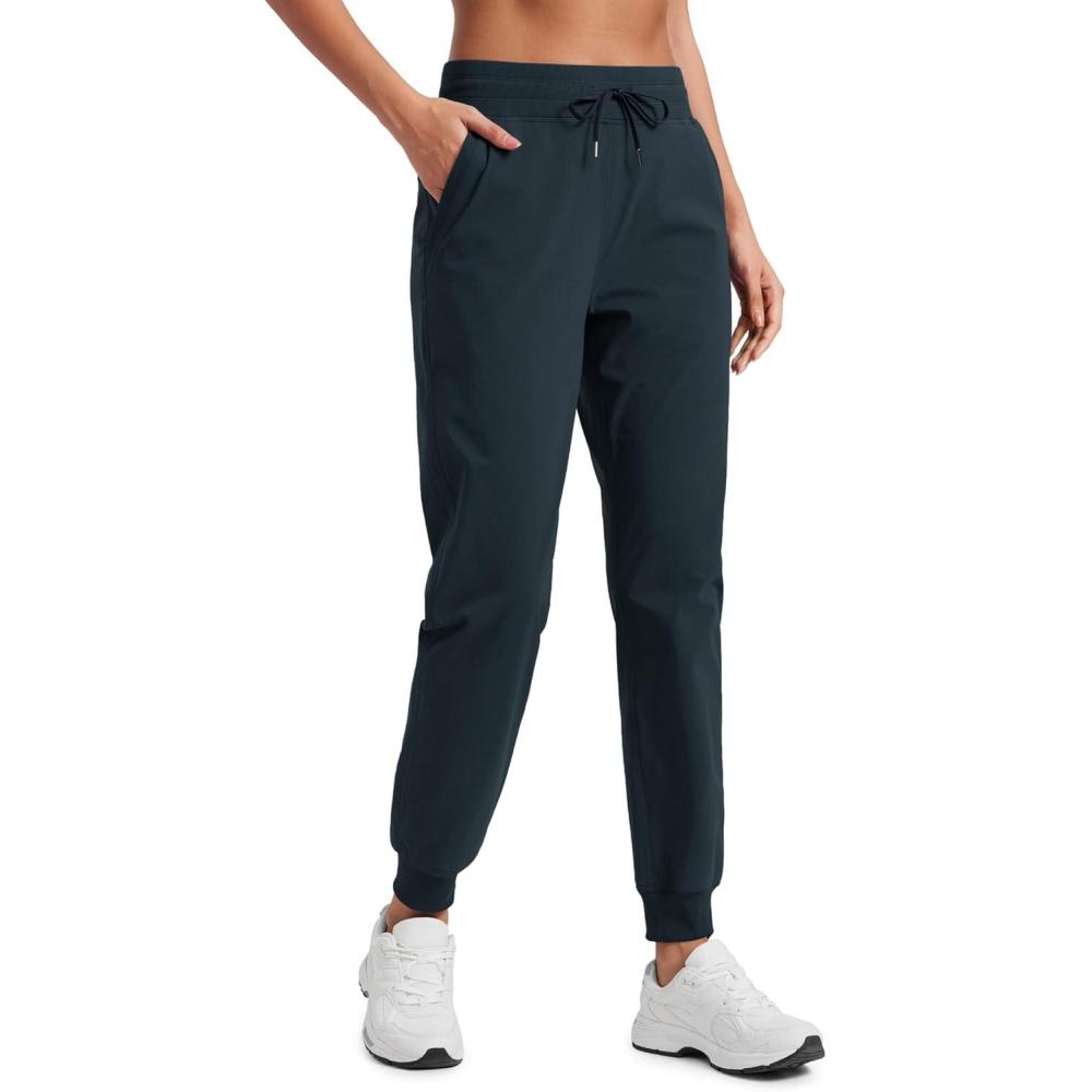 imageCRZ YOGA Casual Workout Jogger for Women 285quot Tapered Lightweight Stretch Athletic Outdoor Pants with PocketsTrue Navy
