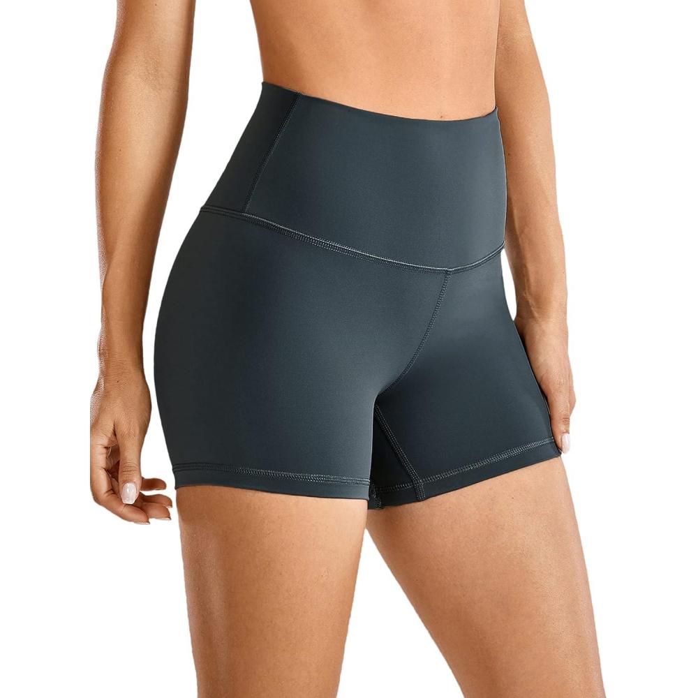 imageCRZ YOGA Naked Feeling Biker Shorts 4 High Waist Yoga Workout Running Gym Spandex WomensMelanite