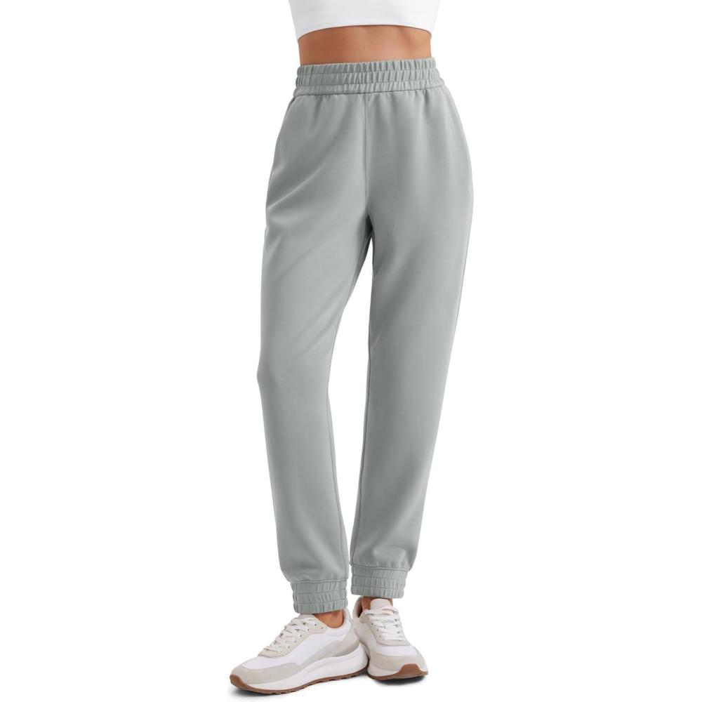 imageCRZ YOGA SoftAura Sweatpants Women Modal Joggers High Waisted Lounge Travel Casual Sweat Pants with Pockets Cinch BottomSterling
