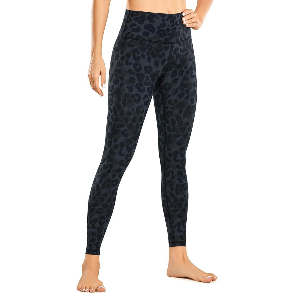 imageCRZ YOGA Women Naked Feeling Yoga Pants 25 Inches 78 High Waisted Workout LeggingsCharcoal Snow Leopard