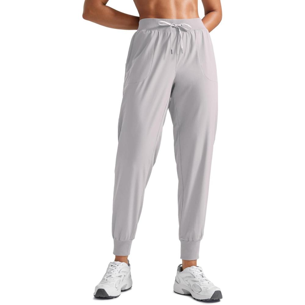 imageCRZ YOGA Womens Lightweight Workout Joggers 275quot  Travel Casual Outdoor Running Athletic Track Hiking Pants with PocketsDark Chrome