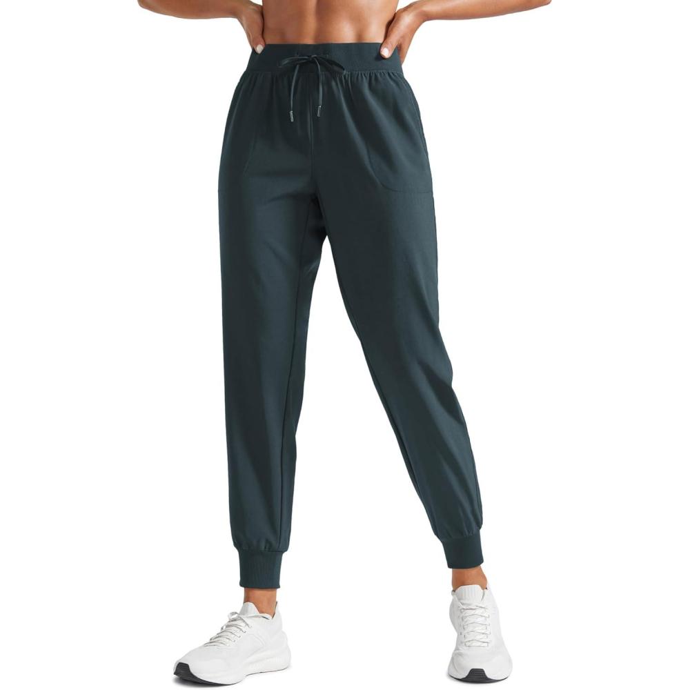 imageCRZ YOGA Womens Lightweight Workout Joggers 275quot  Travel Casual Outdoor Running Athletic Track Hiking Pants with PocketsMelanite