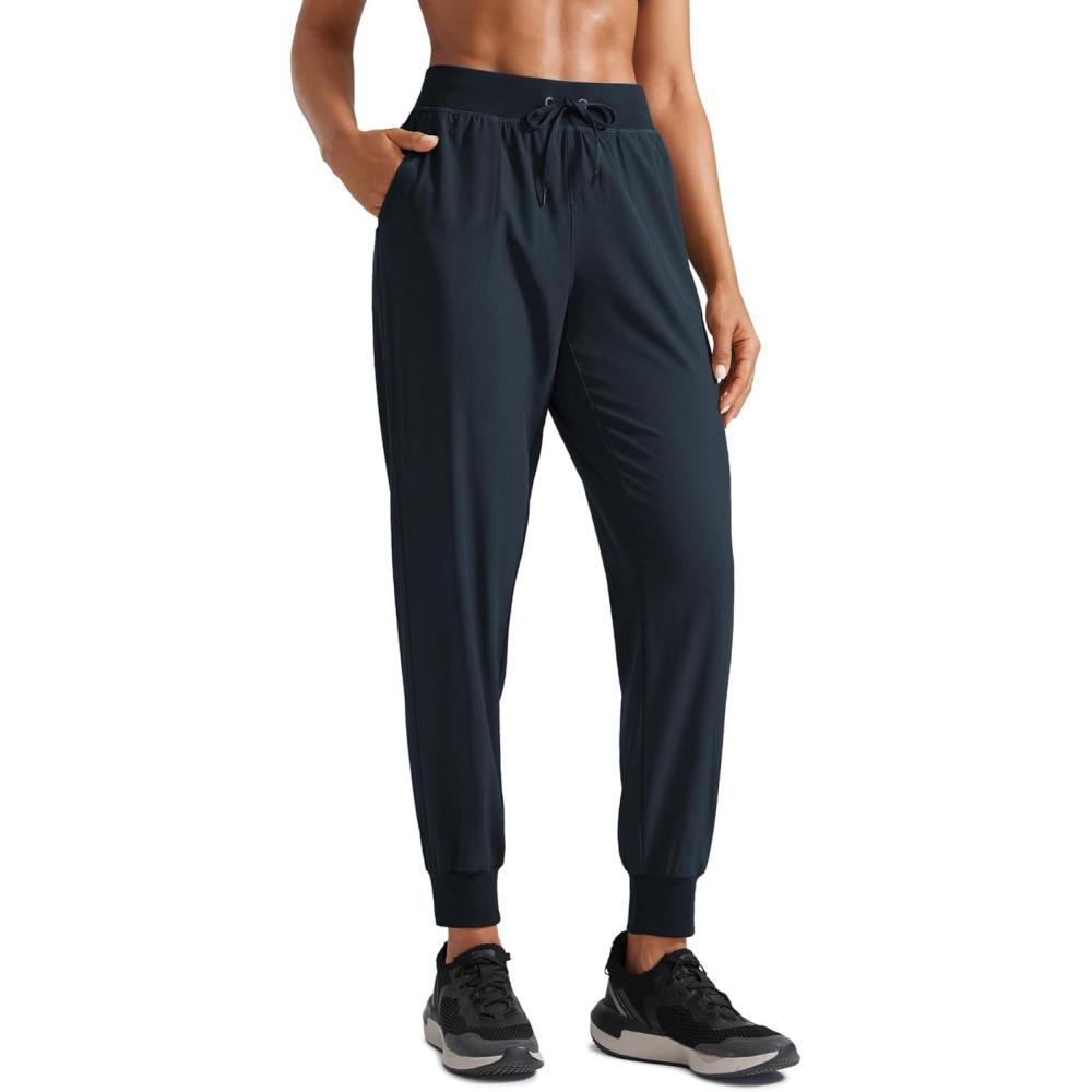 imageCRZ YOGA Womens Lightweight Workout Joggers 275quot  Travel Casual Outdoor Running Athletic Track Hiking Pants with PocketsTrue Navy