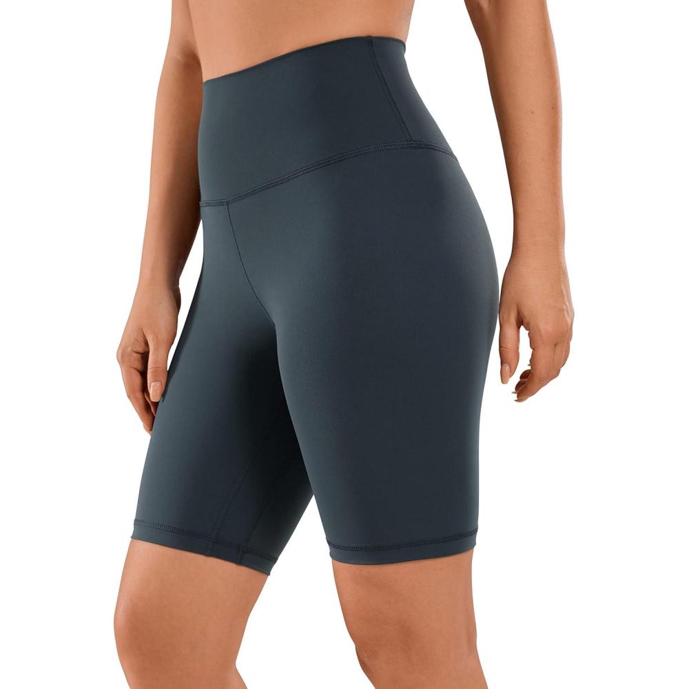 imageCRZ YOGA Womens Naked Feeling Biker Shorts 8 Inches High Waisted Yoga Workout Gym Running SpandexMelanite