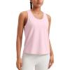 imageCRZ YOGA Pima Cotton Scoop Neck Tank Racerback Workout Tops for Women Soft Casual Basic Sleeveless Shirts Strawberry Pink Medium
