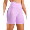 imageCRZ YOGA Womens Naked Feeling Biker Shorts  6 Inches High Waist Yoga Workout Running Gym Spandex Lilac Medium