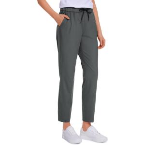 CRZ YOGA 4-Way Stretch Ankle Golf Pants for Women 27″ – Casual Dress Work 7/8 Sweatpants with Pockets(Mysterious Grey)