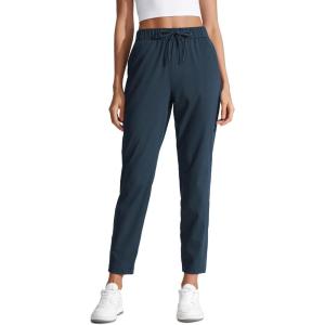 CRZ YOGA 4-Way Stretch Ankle Golf Pants for Women 27″ – Casual Dress Work 7/8 Sweatpants with Pockets(True Navy)